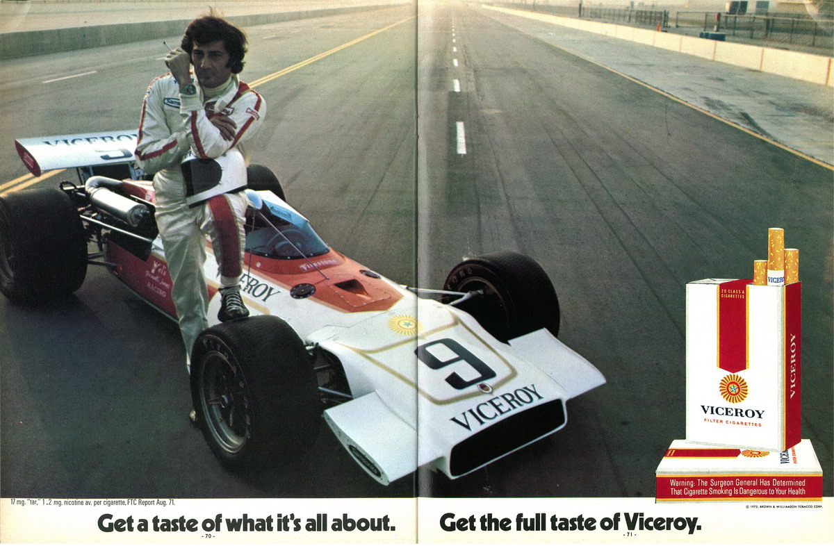 Viceroy Ad from 1972 Indy 500 Program